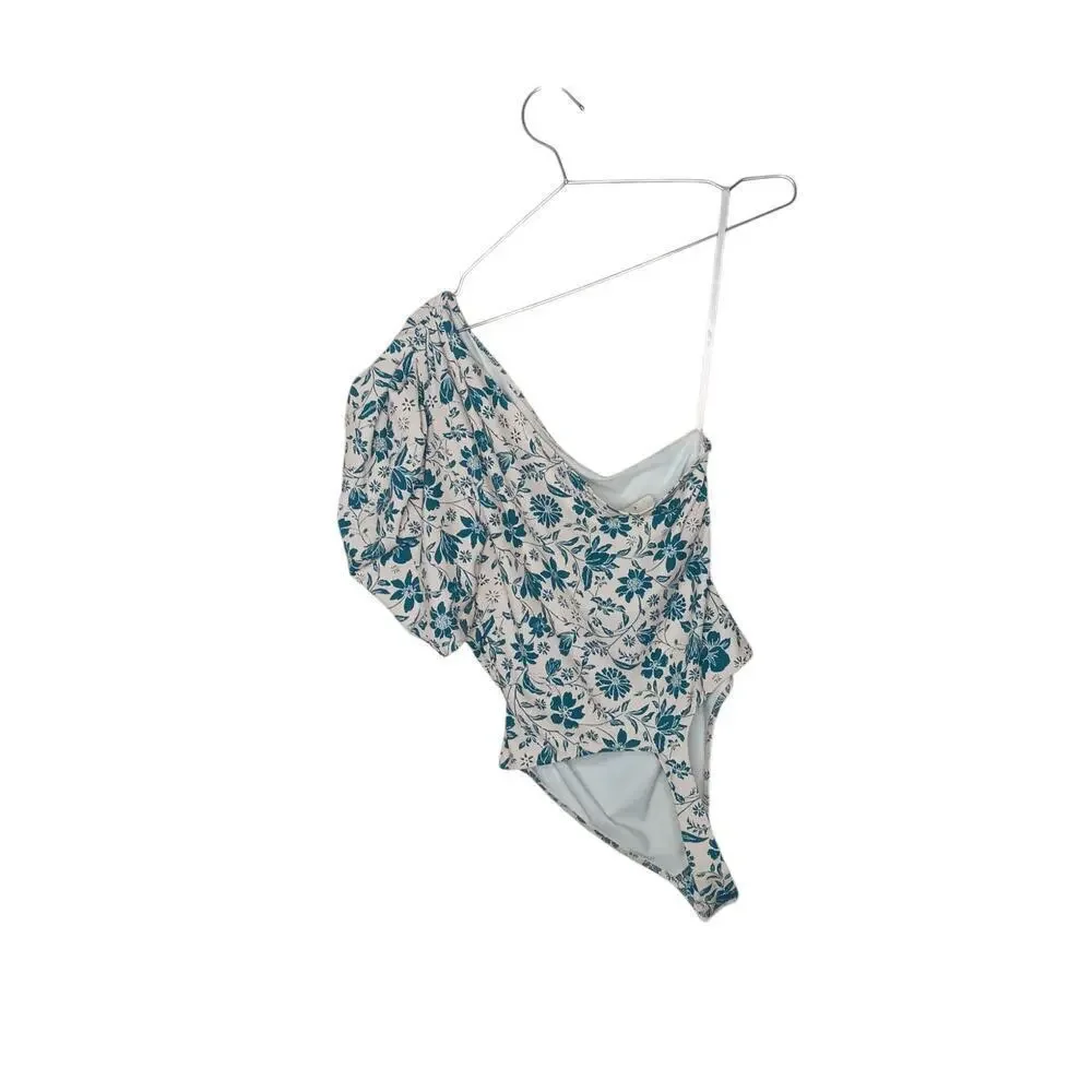 New with Tags Free People Floral Puff Sleeve Somethin Bout You Bodysuit SZ M